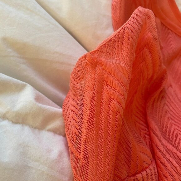 ZAC & RACHEL Woman Art Deco Top Size 3X Plus Guava Pink Sheer Flowy NWT- Defect - Picture 14 of 15